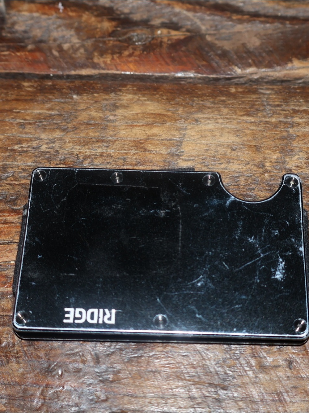 Ridge RFID Wallet - Black Aluminum Minimalist Card Holder